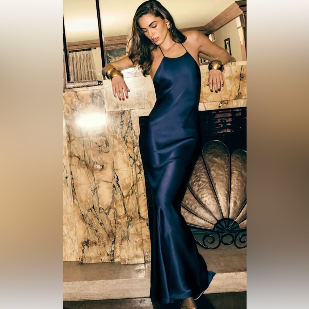 Reformation Jeany silk blue dress